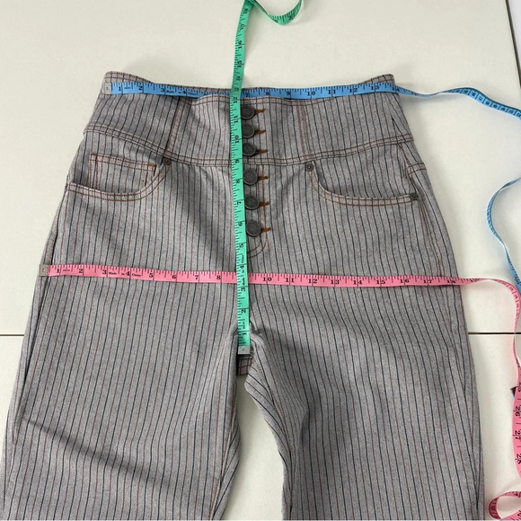 Joie Laurelle Topstitch Striped Button Fly Pants Junction Size 28 High Waisted - Picture 12 of 15